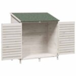 vidaXL Záhradný prístrešok so strechou Biela 106 x 56 x 113,5 cm – Obrázok 4
