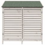 vidaXL Záhradný prístrešok so strechou Biela 106 x 56 x 113,5 cm – Obrázok 5