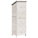 vidaXL Záhradný prístrešok so strechou Biela 59 x 56 x 176 cm – Obrázok 7
