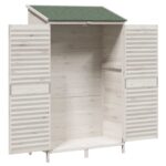 vidaXL Záhradný prístrešok so strechou Biela 106 x 56 x 176,5 cm – Obrázok 4