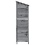 vidaXL Záhradný prístrešok so strechou Sivá 106 x 56 x 176,5 cm – Obrázok 6