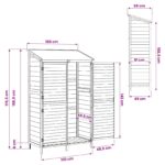 vidaXL Záhradný prístrešok so strechou Hnedá 106 x 56 x 176,5 cm – Obrázok 11