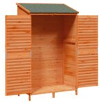 vidaXL Záhradný prístrešok so strechou Hnedá 106 x 56 x 176,5 cm – Obrázok 4