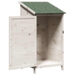 vidaXL Záhradný prístrešok so strechou Biela 59,5 x 56 x 113,5 cm – Obrázok 4