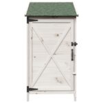 vidaXL Záhradný prístrešok so strechou Biela 59,5 x 56 x 113,5 cm – Obrázok 5