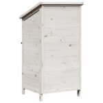 vidaXL Záhradný prístrešok so strechou Biela 59,5 x 56 x 113,5 cm – Obrázok 7