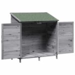 vidaXL Záhradný prístrešok so strechou Sivá 106 x 56 x 113,5 cm – Obrázok 4