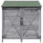 vidaXL Záhradný prístrešok so strechou Sivá 106 x 56 x 113,5 cm – Obrázok 5