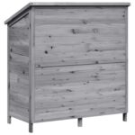vidaXL Záhradný prístrešok so strechou Sivá 106 x 56 x 113,5 cm – Obrázok 7