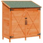 vidaXL Záhradný prístrešok so strechou Hnedá 106 x 56 x 113,5 cm – Obrázok 2
