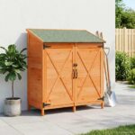 vidaXL Záhradný prístrešok so strechou Hnedá 106 x 56 x 113,5 cm – Obrázok 3
