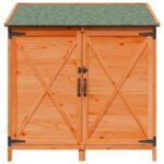 vidaXL Záhradný prístrešok so strechou Hnedá 106 x 56 x 113,5 cm – Obrázok 5