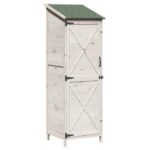 vidaXL Záhradný prístrešok so strechou Biela 59,5 x 56 x 176,5 cm – Obrázok 2