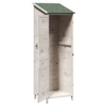 vidaXL Záhradný prístrešok so strechou Biela 59,5 x 56 x 176,5 cm – Obrázok 4