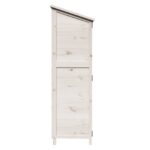 vidaXL Záhradný prístrešok so strechou Biela 59,5 x 56 x 176,5 cm – Obrázok 6