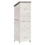 vidaXL Záhradný prístrešok so strechou Biela 59,5 x 56 x 176,5 cm – Obrázok 7