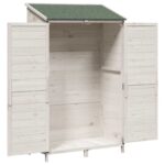 vidaXL Záhradný prístrešok so strechou Biela 106 x 56 x 176,5 cm – Obrázok 4