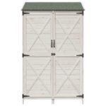 vidaXL Záhradný prístrešok so strechou Biela 106 x 56 x 176,5 cm – Obrázok 5