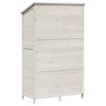vidaXL Záhradný prístrešok so strechou Biela 106 x 56 x 176,5 cm – Obrázok 7