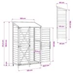 vidaXL Záhradný prístrešok so strechou Hnedá 106 x 56 x 176,5 cm – Obrázok 11