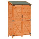 vidaXL Záhradný prístrešok so strechou Hnedá 106 x 56 x 176,5 cm – Obrázok 2