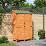 vidaXL Záhradný prístrešok so strechou Hnedá 106 x 56 x 176,5 cm – Obrázok 3