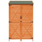 vidaXL Záhradný prístrešok so strechou Hnedá 106 x 56 x 176,5 cm – Obrázok 5