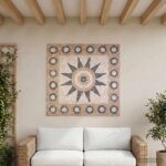 vidaXL Mosaikové dlaždice s kvetinovým vzorom Viacfarebný 120 x 120 cm