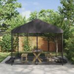 vidaXL Moskytiéra na altánok 220 mesh Čierna 4,5 x 3 x 2 m Polyester