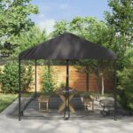 vidaXL Moskytiéra na altánok 220 mesh Čierna 6 x 3 x 2 m Polyester