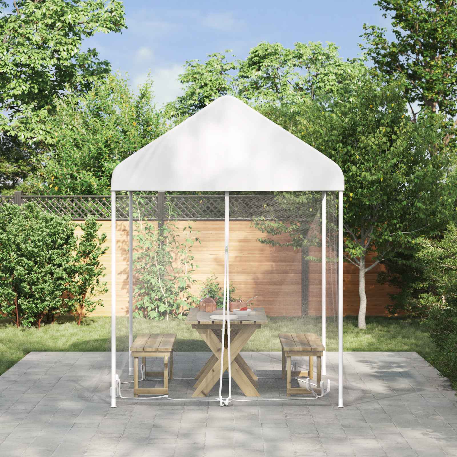 42033548_1.jpg vidaXL Moskytiéra na altánok 220 mesh Biela 2 x 2 x 2 m Polyester – Obrázok 1