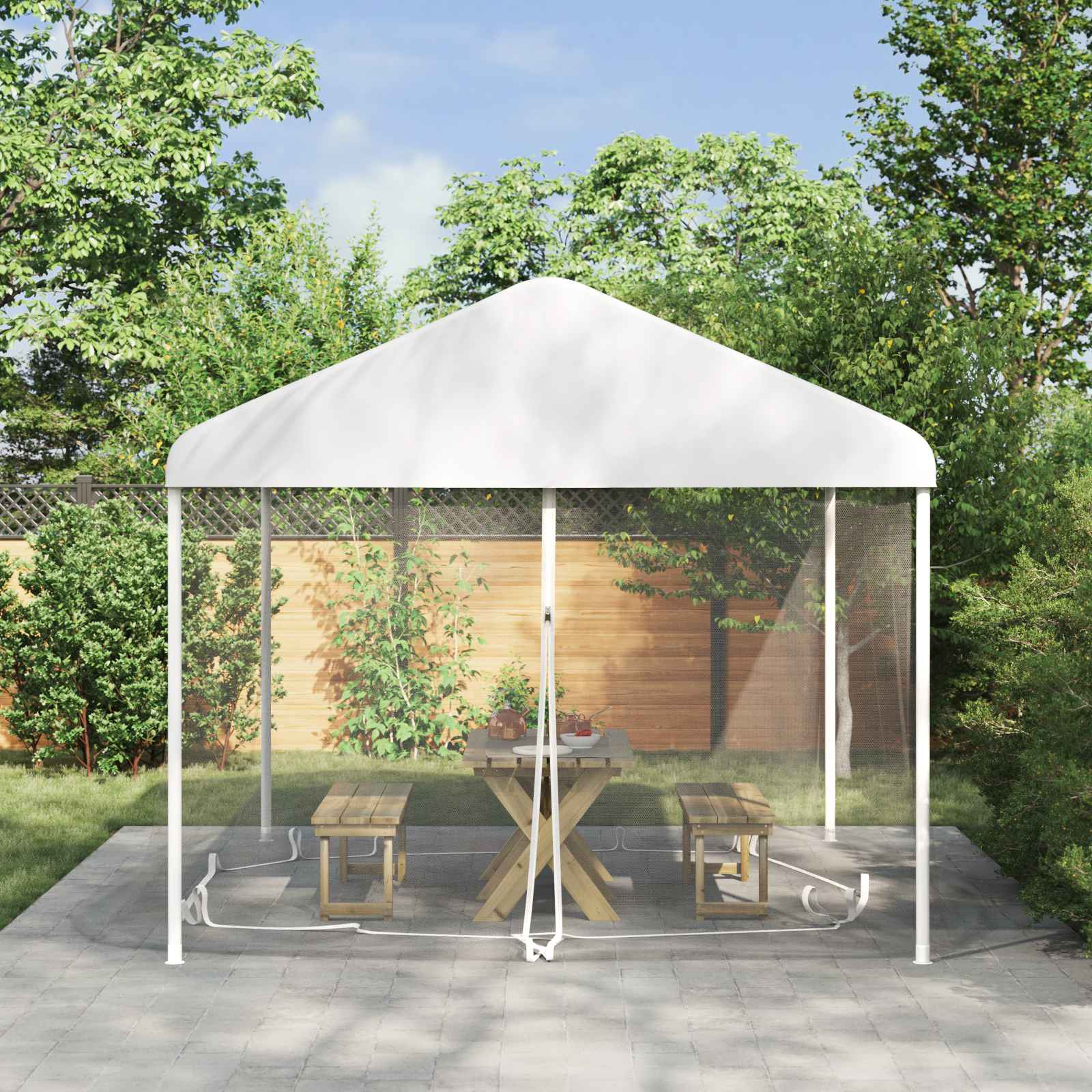 42033552_1.jpg vidaXL Moskytiéra na altánok 220 mesh Biela 4,5 x 3 x 2 m Polyester – Obrázok 1