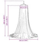 vidaXL Sieť proti komárom na posteľ 3 pcs 156 mesh Biela ⌀56 x 220 cm – Obrázok 6