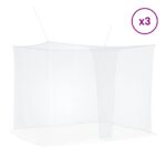 vidaXL Sieť proti komárom na posteľ 156 sieť 3 pcs Biela Polyester – Obrázok 3