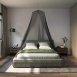 vidaXL Sieť proti komárom na posteľ 156 mesh Čierna ⌀56 x 220 cm