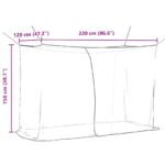 vidaXL Sieť proti komárom na posteľ 156 sieť Čierna 220 x 120 x 150 cm – Obrázok 7
