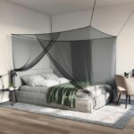vidaXL Sieť proti komárom na posteľ 156 sieť Čierna 220 x 150 x 180 cm
