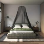 vidaXL Sieť proti komárom na posteľ 3 pcs 156 mesh Čierna ⌀56 x 220 cm