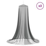 vidaXL Sieť proti komárom na posteľ 3 pcs 156 mesh Čierna ⌀56 x 220 cm – Obrázok 3