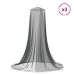 vidaXL Sieť proti komárom na posteľ 3 pcs 156 mesh Čierna ⌀56 x 220 cm – Obrázok 3