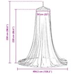 vidaXL Sieť proti komárom na posteľ 3 pcs 156 mesh Čierna ⌀56 x 220 cm – Obrázok 6