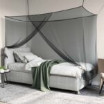 vidaXL Sieť proti komárom na posteľ 156 sieť 3 pcs Čierna Polyester – Obrázok 4