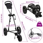 vidaXL Golfový vozík Čierna 95 x 60 x 130 cm Železo – Obrázok 12
