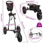 vidaXL Golfový vozík Čierna 110 x 60 x 132 cm Železo – Obrázok 12