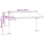 vidaXL Voľne stojaca markíza 4 × 3 m Polyester Antracitová – Obrázok 11