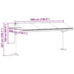 vidaXL Voľne stojaca markíza Antracitová 5 x 3 m Polyester – Obrázok 11