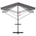 vidaXL Voľne stojaca markíza Sivá 5 x 3 m Polyester – Obrázok 9