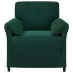vidaXL 1-miestny gauč Tmavozelená 88 x 83 x 95 cm Zamat – Obrázok 3