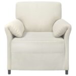 vidaXL 1-miestny gauč Krémová 88 x 83 x 95 cm Zamat – Obrázok 3