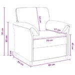 vidaXL 1-miestny gauč Krémová 88 x 83 x 95 cm Zamat – Obrázok 8
